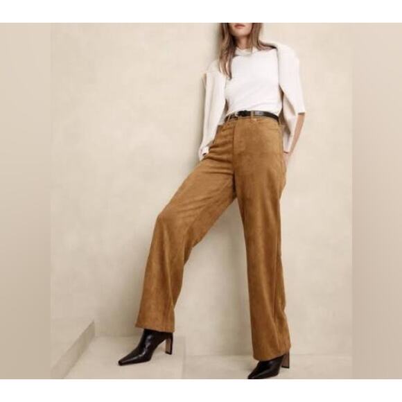 Banana Republic Pants - Banana Republic Tan Vegan Suede Wide Leg Pants 30/10